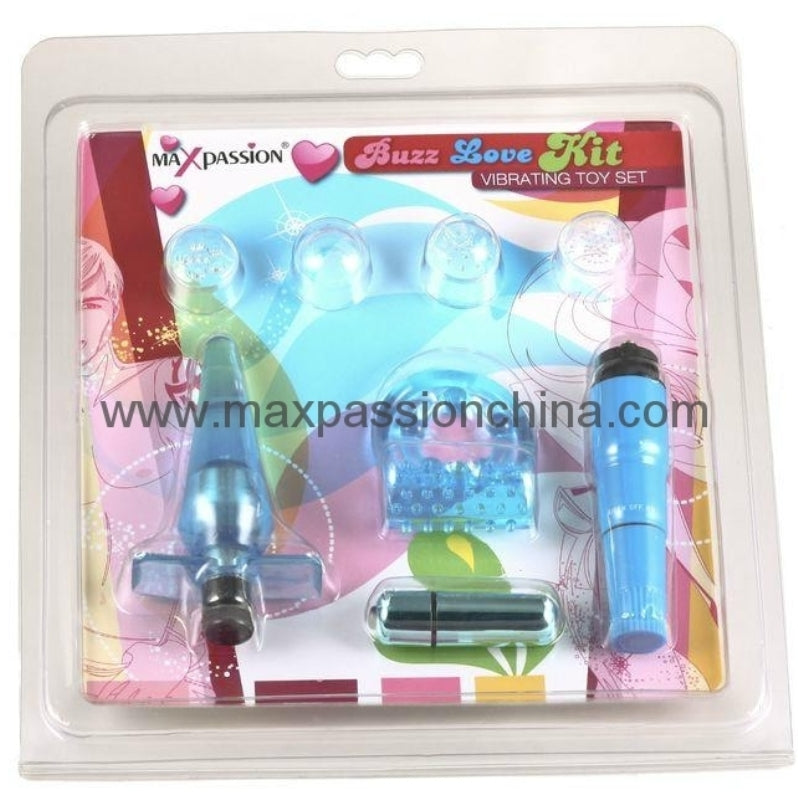 Buzz Love Kit Vibrating Toy Set Blue - - Sex Kits