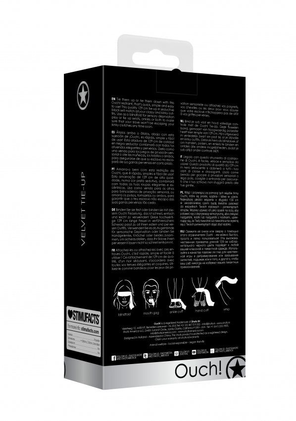 Shots Toys Velvet and Velcro Bondage Tie-Up Restraints - Cuffs And Restraints