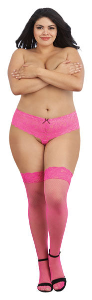 Dreamgirl Back Seam Thigh High Fishnet Leg Stockings Queen - Fishnet and Thigh Highs