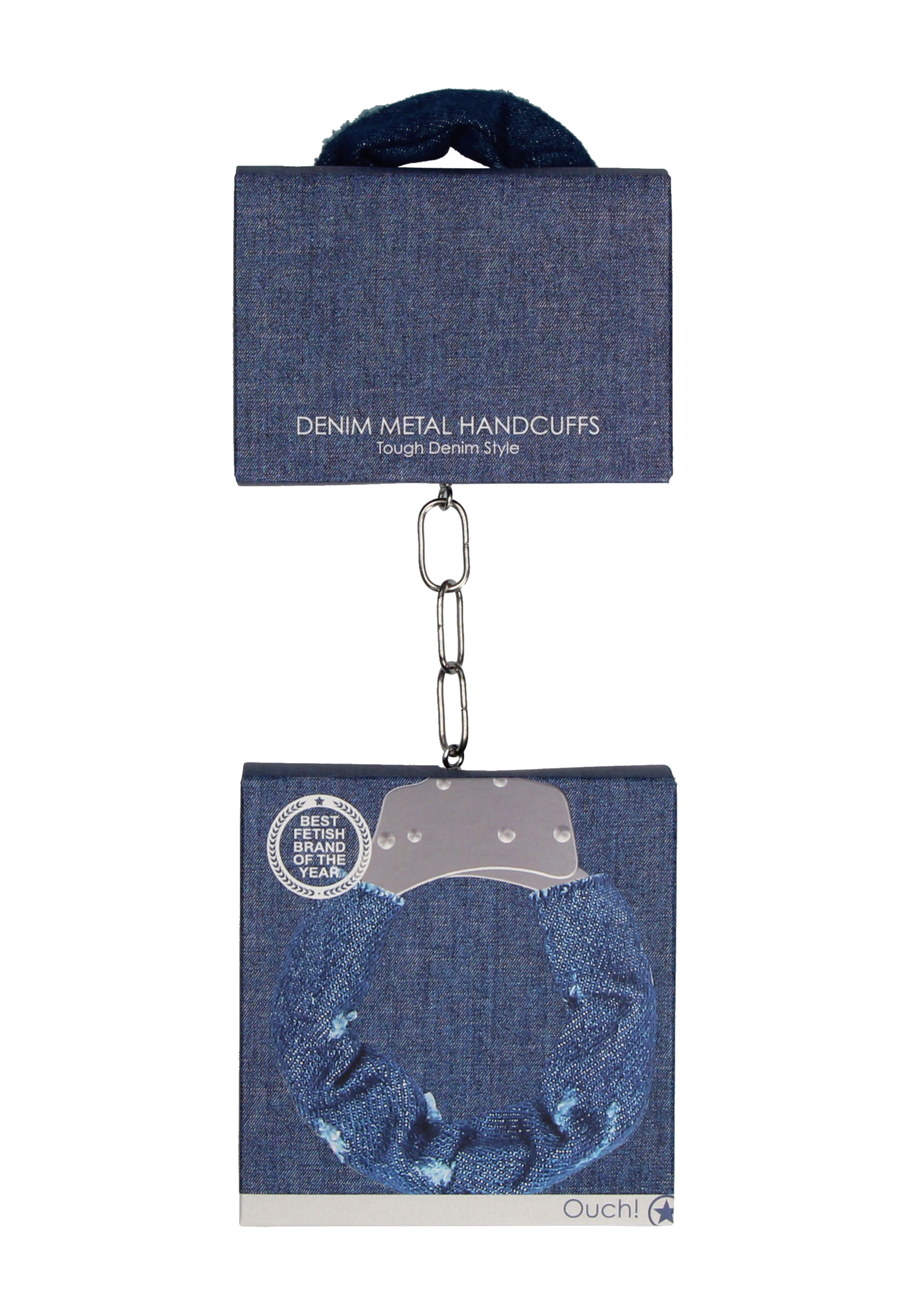 Shots Toys Roughend Denim Style Metal Handcuffs - Cuffs And Restraints