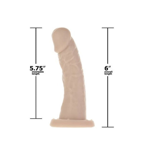 BMS Factory Addiction Edward Realistic Non Vibrating Dong 6 Inch Beige - Realistic Dildos