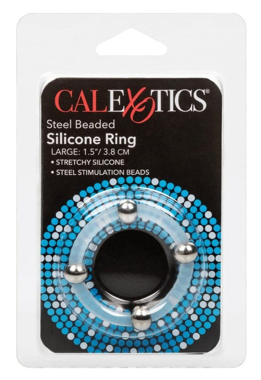 California Exotics Large Steel Beaded Silicone Ring