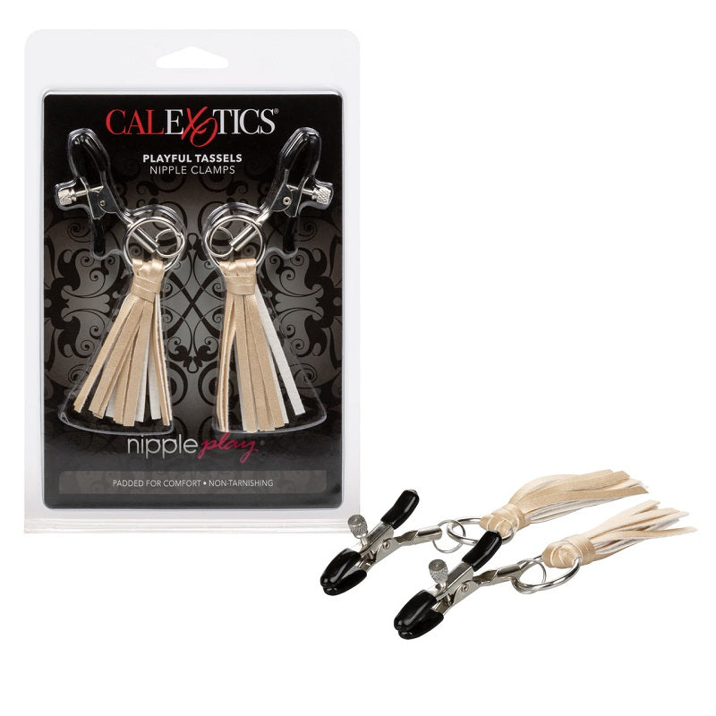 California Exotics Playful Tassels Nipple Clamps - - Nipple and Clit Clamps
