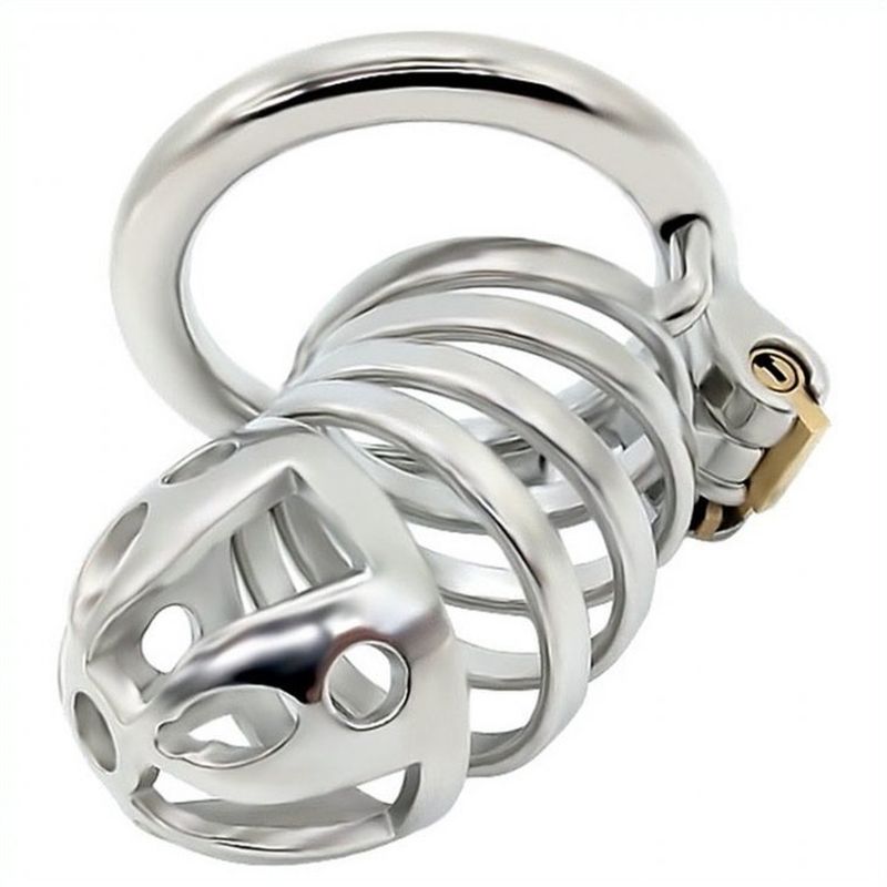 Captivated Stainless Steel Locking Chastity Cage - - Male Chastity