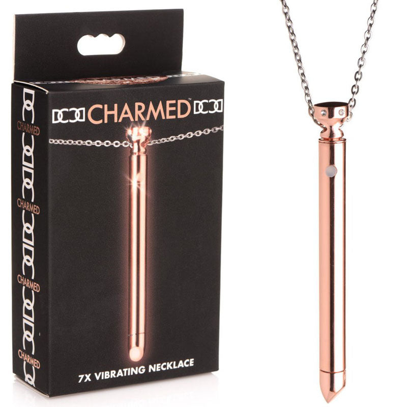 Charmed 7X Vibrating Necklace - ROSE - - Luxury Sex Toys
