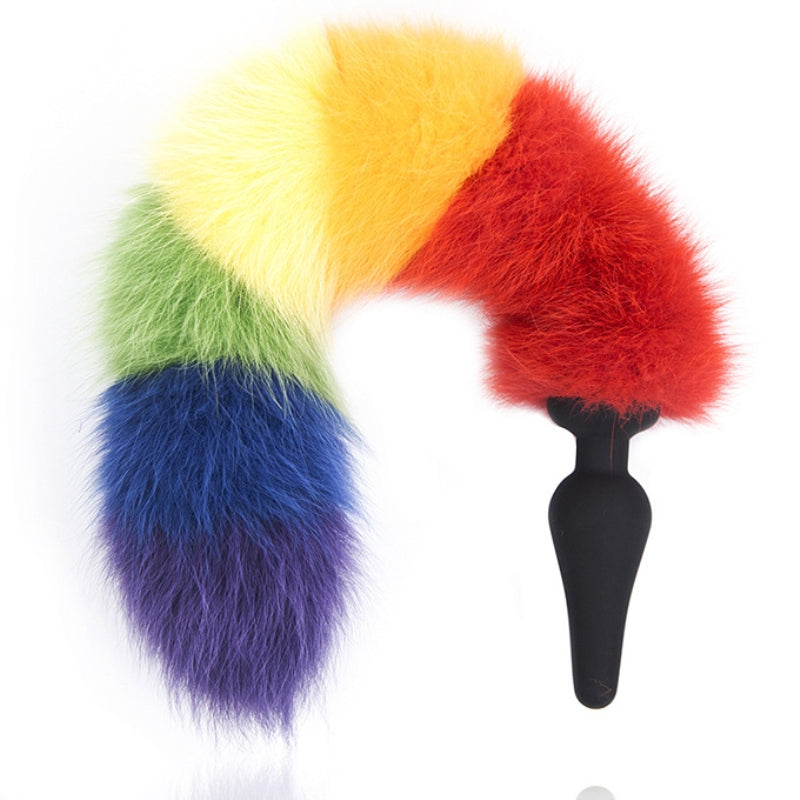 Colorful Fox Tail Silica gel Anal Plug - - Butt Plugs