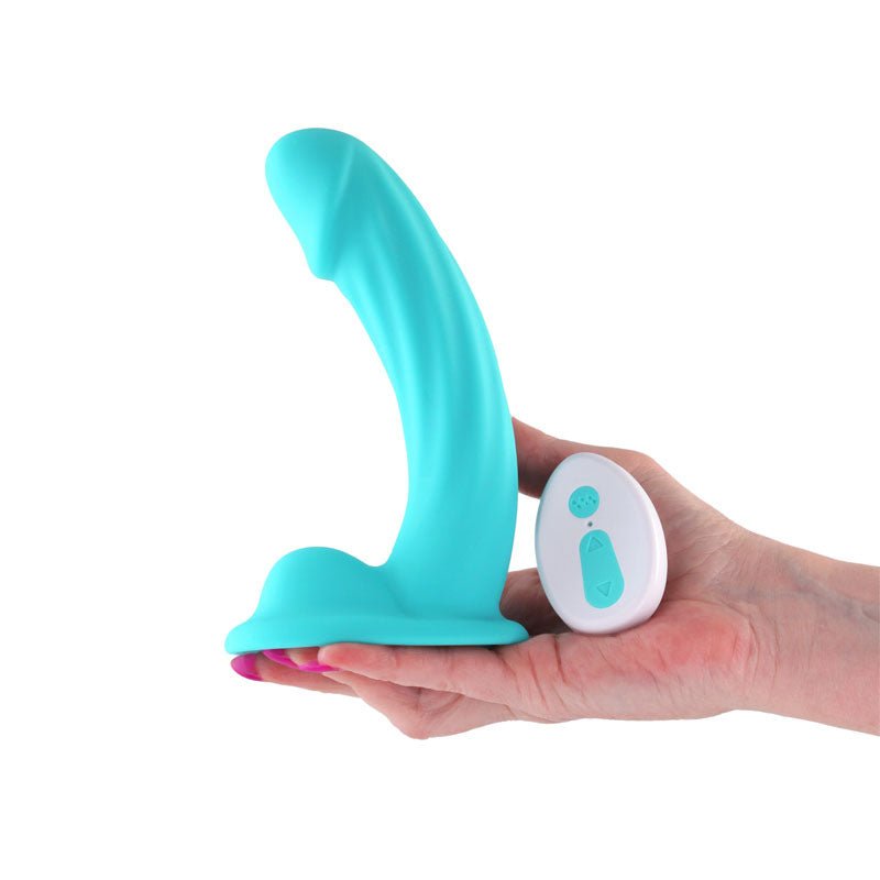 NS Novelties 6 Inches Remote Controlled Vibrating Dildo with Curved Shaft - - Vibrating Dildos