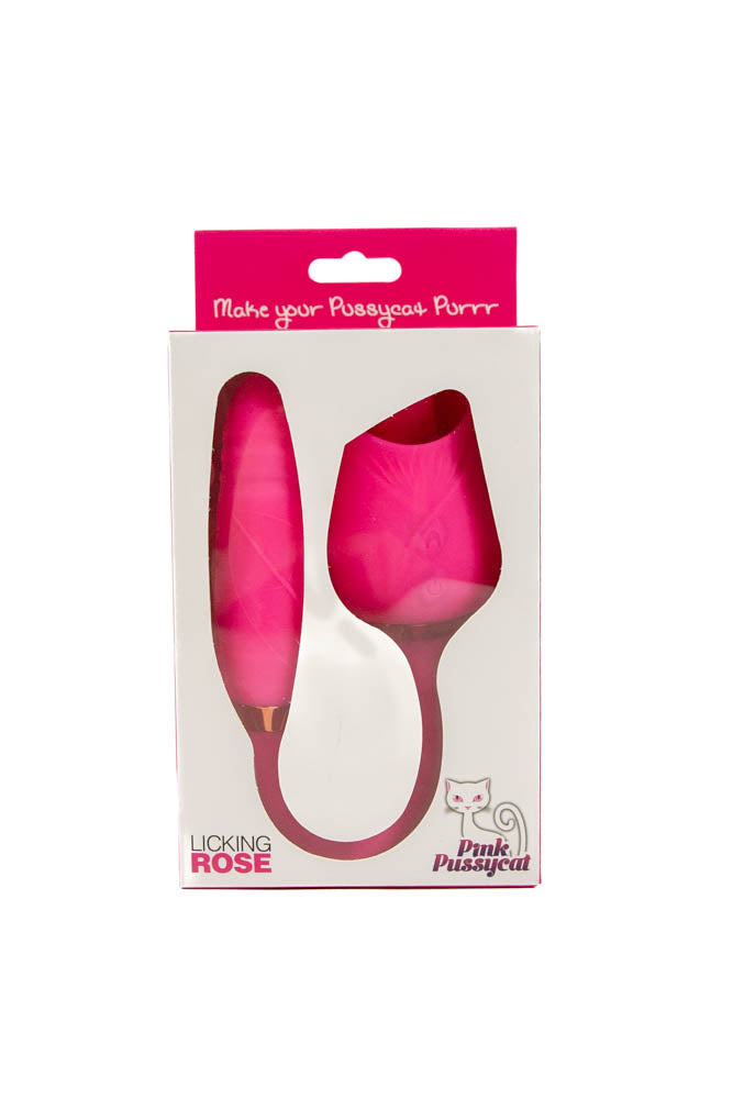 Cousins Group Pink Pussycat Licking Rose Clitoral Vibe - Clit Ticklers and Pulsators