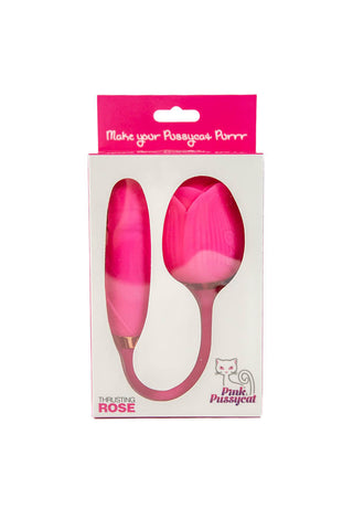 Cousins Group Pink Pussycat Thrusting Rose Vibrator - Clit Ticklers and Pulsators