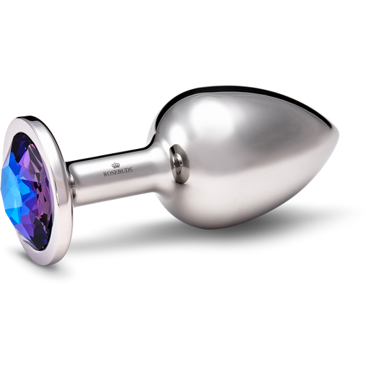 Rosebuds Stainless Steel Anal Pluge With Gem Large - - Butt Plugs