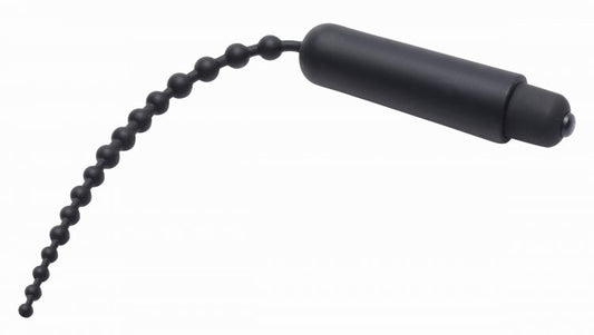 Dark Rod Vibrating Beaded Silicone Sound - - Penis Plugs