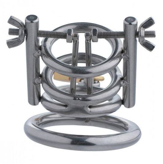 Deluxe Cleaver Urethral Spreader CBT Chastity Cage - - Cock Rings