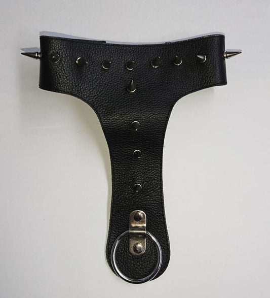Devils Spiked Leather Collar with O Ring