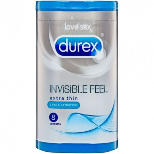 Durex Invisible Extra Thin Sensitive Condoms 8 Pack - - Condoms