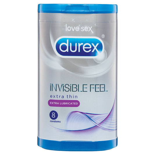 Durex Invisible Feel Condoms Extra Thin Extra Lubricated 8 Pack - - Condoms