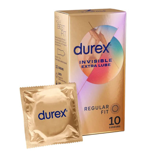 Durex Invisible Extra Lube Condoms - 10 Pk - - Condoms