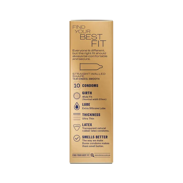 Durex Invisible Wide Fit Condoms 10 Pack - - Condoms