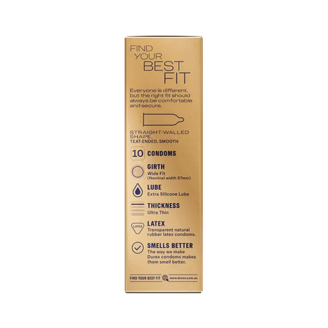 Durex Invisible Wide Fit Condoms 10 Pack - Condoms