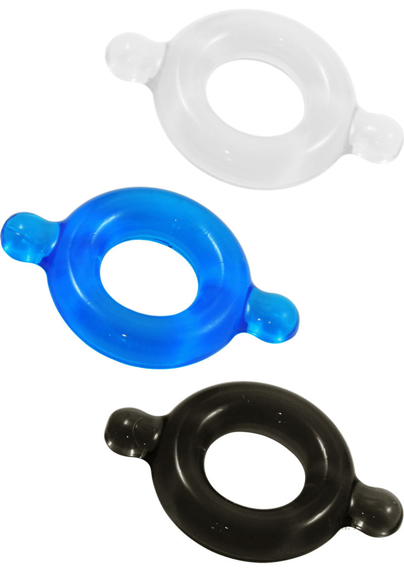 Elastomer Cock Ring 3 Pack - Set 1 - - Cock Rings