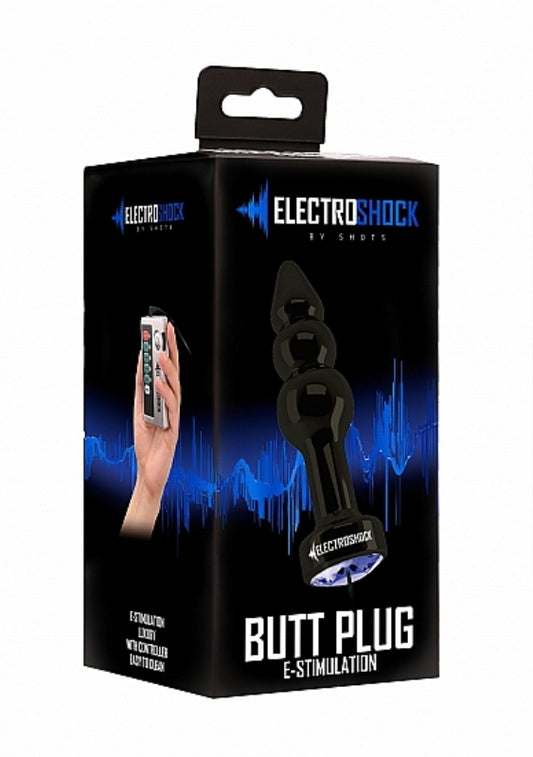 Electroshock Ribbed Butt Plug - - Luxury Sex Toys