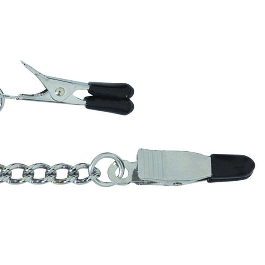 Tapered Tip Nipple Clamps With Link Chain - - Nipple and Clit Clamps