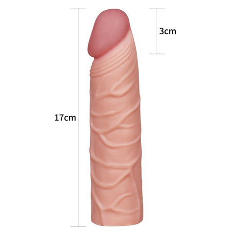 Lovetoy Pleasure X Tender Penis Extension Sleeve 2.5cm Flesh Penis Enhancement - Penis Sleeves and Extenders