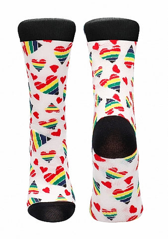 Shots Toys Happy Hearts Premium Novelty Socks - Party Gifts and Novelties