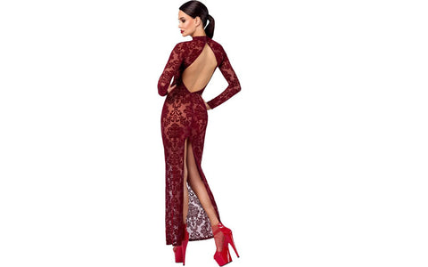 Noir Handmade Kink Royal Sexy Womens Gown Red