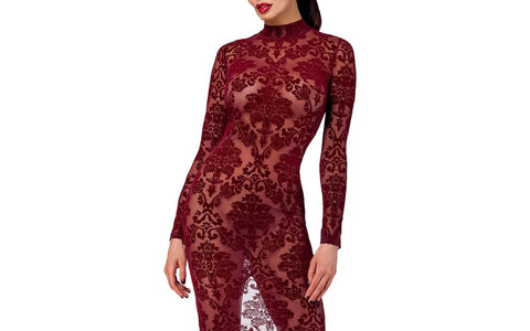 Noir Handmade Kink Royal Sexy Womens Gown Red
