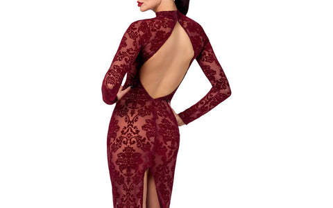 Noir Handmade Kink Royal Sexy Womens Gown Red