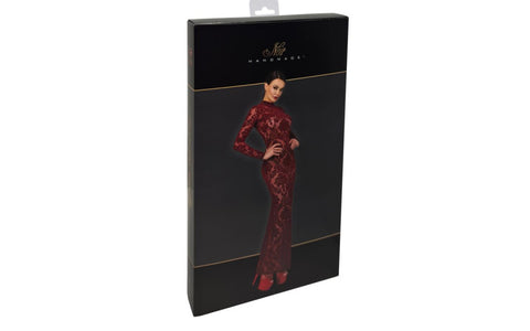 Noir Handmade Kink Royal Sexy Womens Gown Red