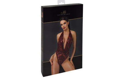Noir Handmade Kink Royal Draped Plunge Womens Bodysuit Red