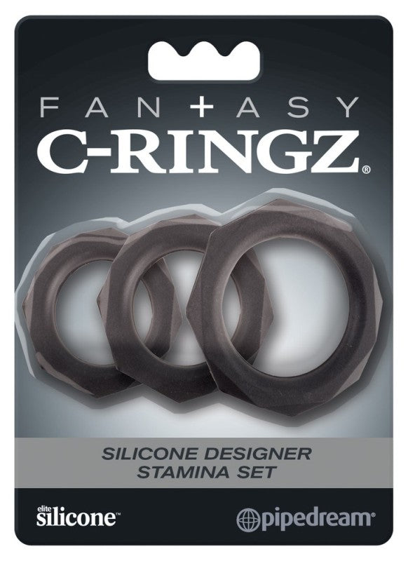 Fantasy C-Ringz Silicone Designer Stamina Set - - Cock Rings