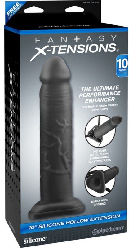 Fantasy Xtensions Silicone Hollow Extension Black 10 inch