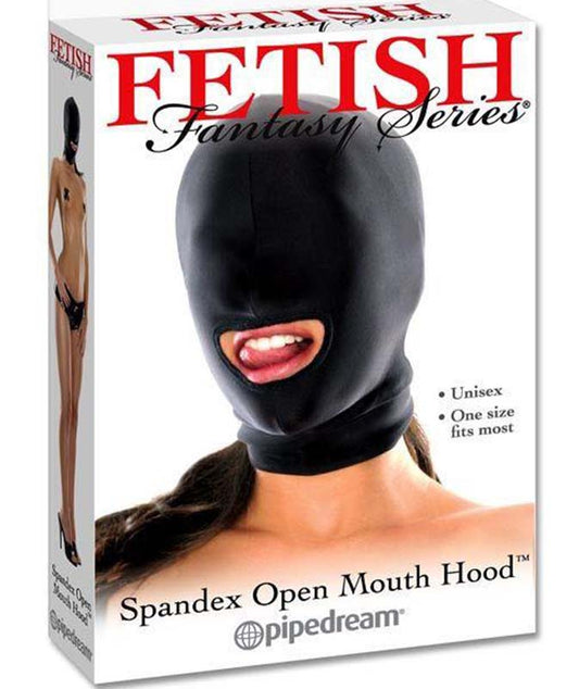 Fetish Fantasy Spandex Open Mouth Hood - - Bondage Hoods