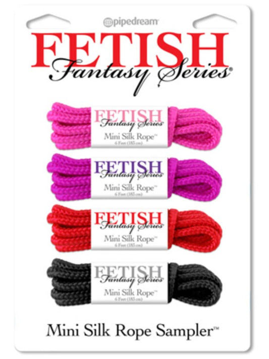 Fetish Fantasy Mini Silk Bondage Rope 4 Piece - - Cuffs And Restraints