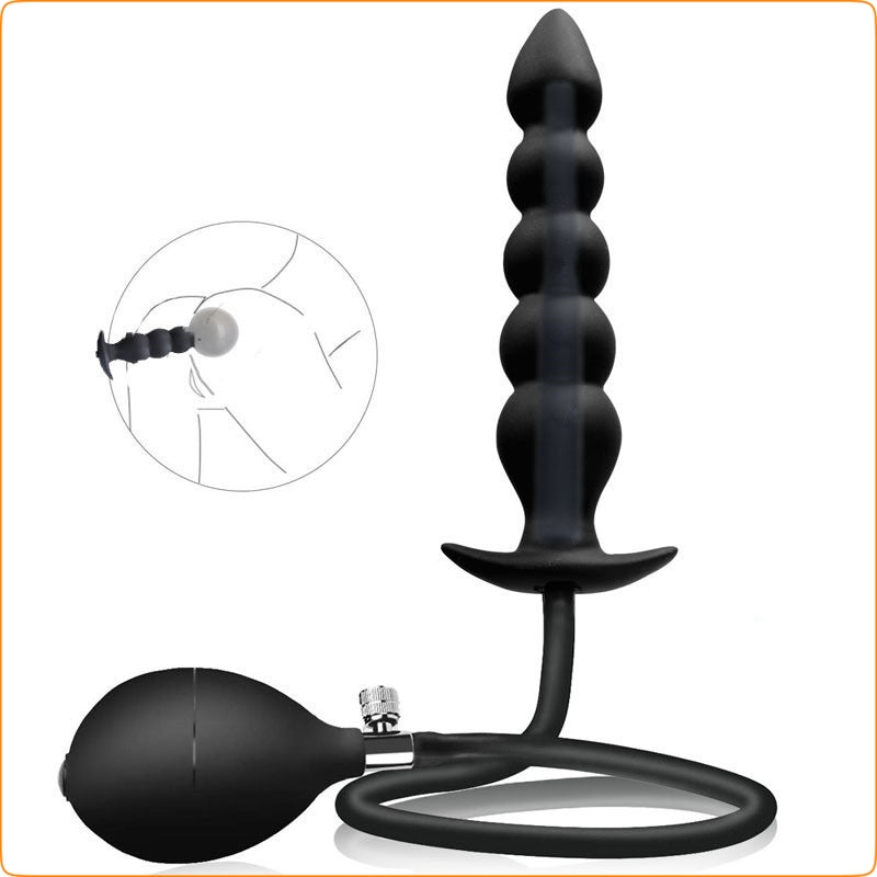 Five Ball Inflatable Dildo Anal Beads - - Butt Plugs