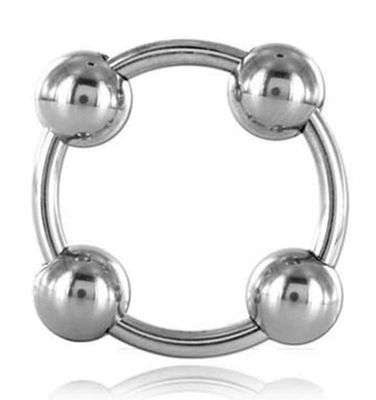 Glans Ring With 4 Balls - - Ball and Cock Toys