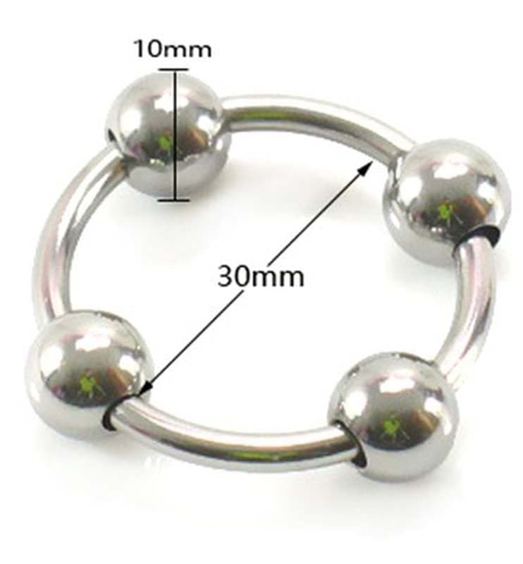 Glans Ring With 4 Balls - - Ball and Cock Toys