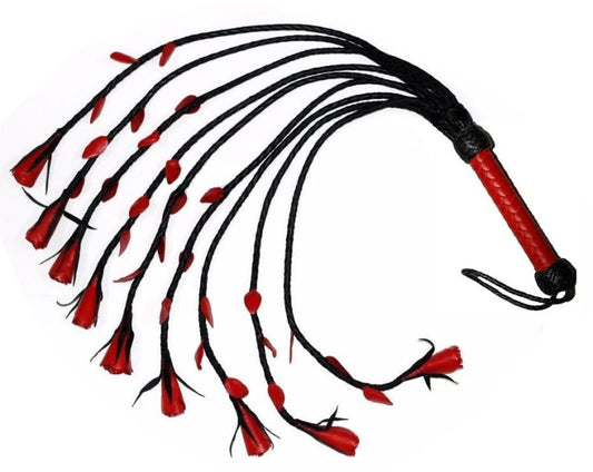 Heatwood Flogger Leather Nine Tail - - Whips And Crops