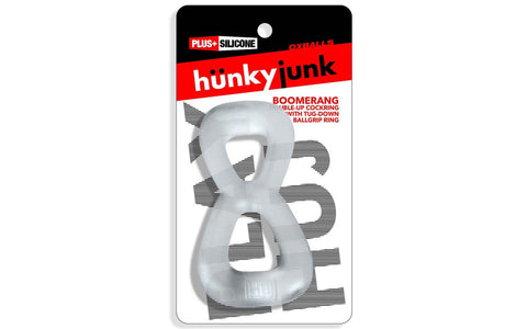 Hunkyjunk Boomerang Double Cockring Ball Stretcher - Ball Stretchers and Crushers
