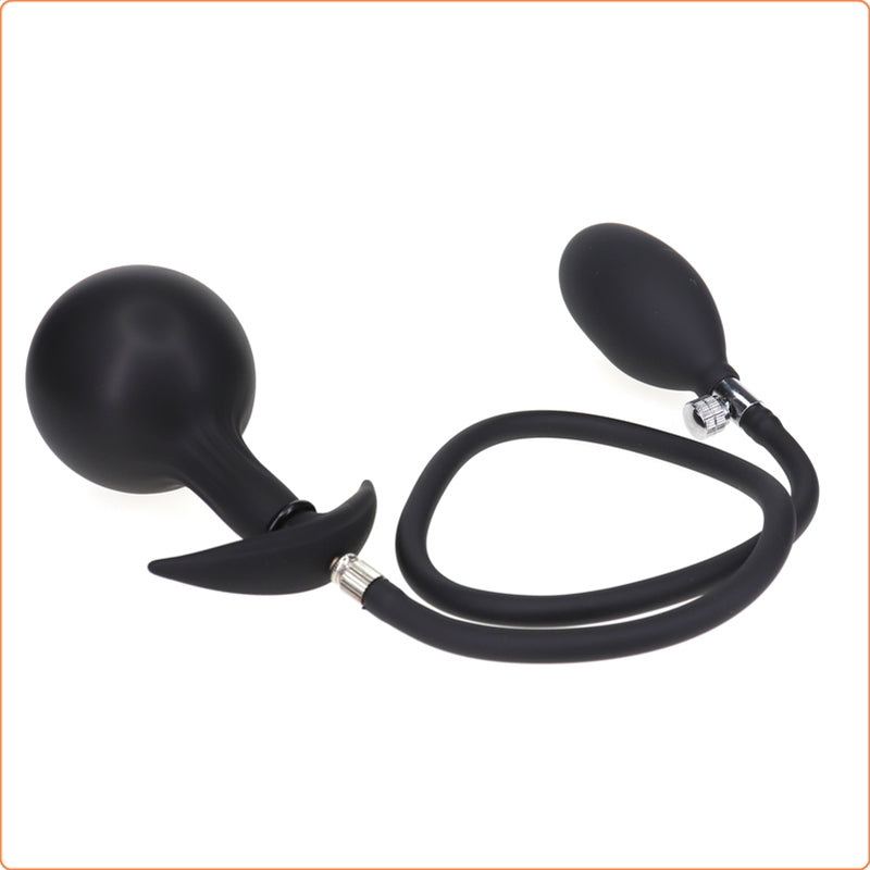 Inflatable Dildo Metal Ball Inside Butt Plug - - Butt Plugs