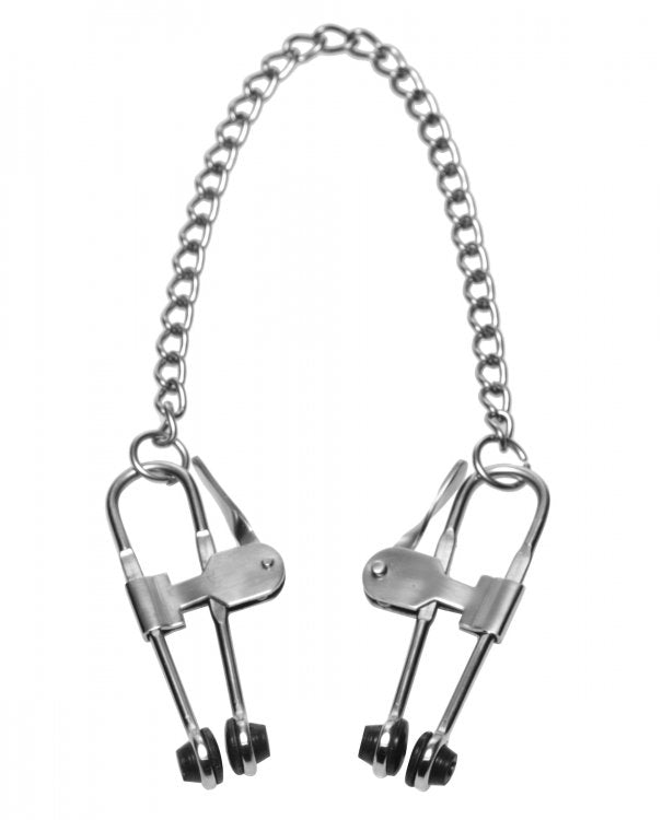 Intensity Nipple Press Clamps With Chain - - Nipple and Clit Clamps