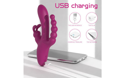 S-Hande Joker Triple Ecstasy Couples Vibrator - Rabbit Vibrators