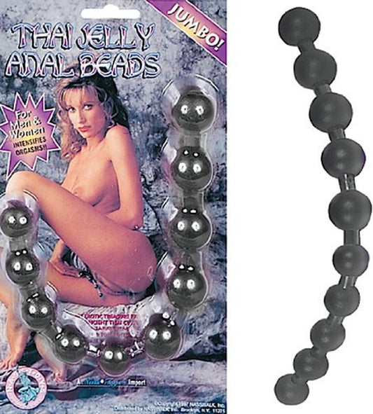 Jumbo Jelly Thai Beads Black