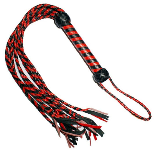 Kinky Leather Flogger With Nine Tails - - Whips And Crops