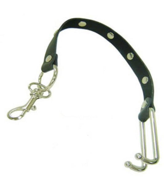 KinkyTime Metal Nose Hooks on Connectable Leather Lead - - Cuffs And Restraints