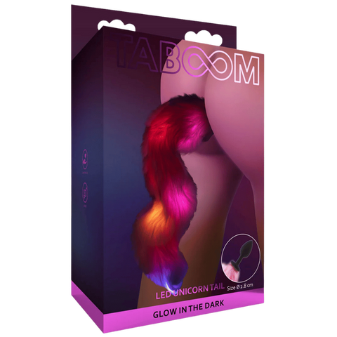 Scala Unicorn Tail & Buttplug LED (Black) with Flexible Tail and LED Lights - Butt Plugs
