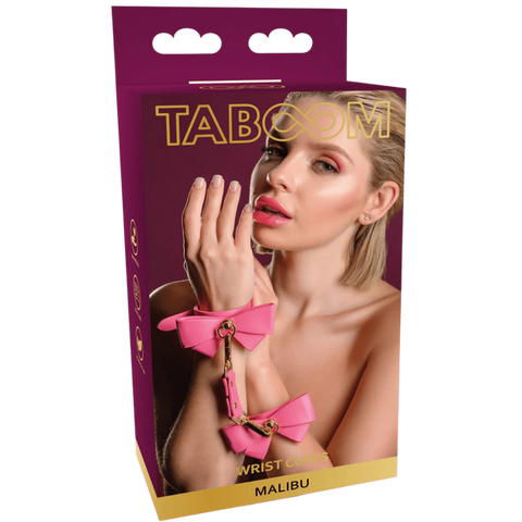 Scala Wrist Cuffs (Pink) Vegan PU Leather Bondage Restraints - Cuffs And Restraints