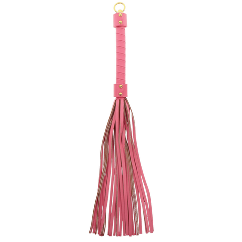 Scala Whip (Pink) Vegan Leather BDSM Impact Play - Whips And Crops